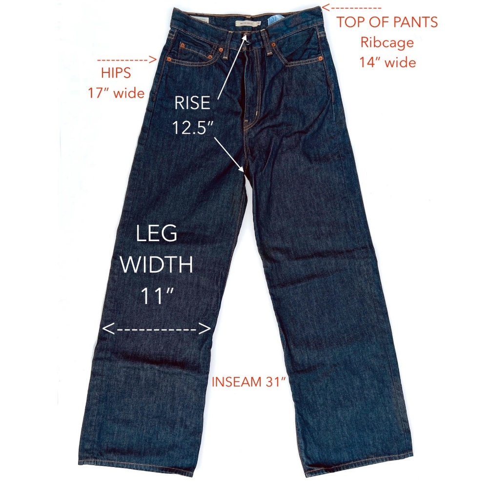 Levi's Ribcage Wide Leg Dark Wash Jeans